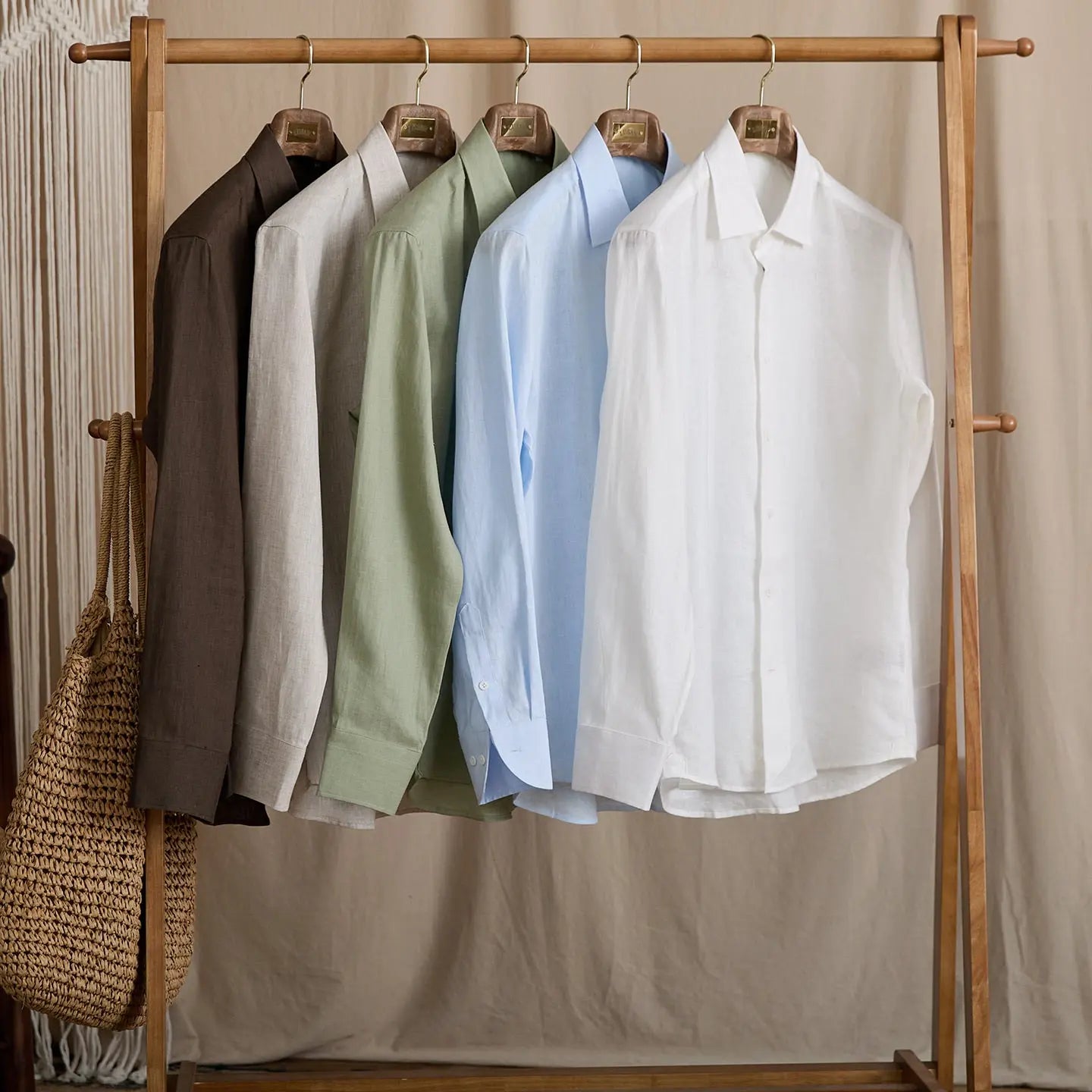 Slim-Fit Linen Long Sleeve Shirt BRABION