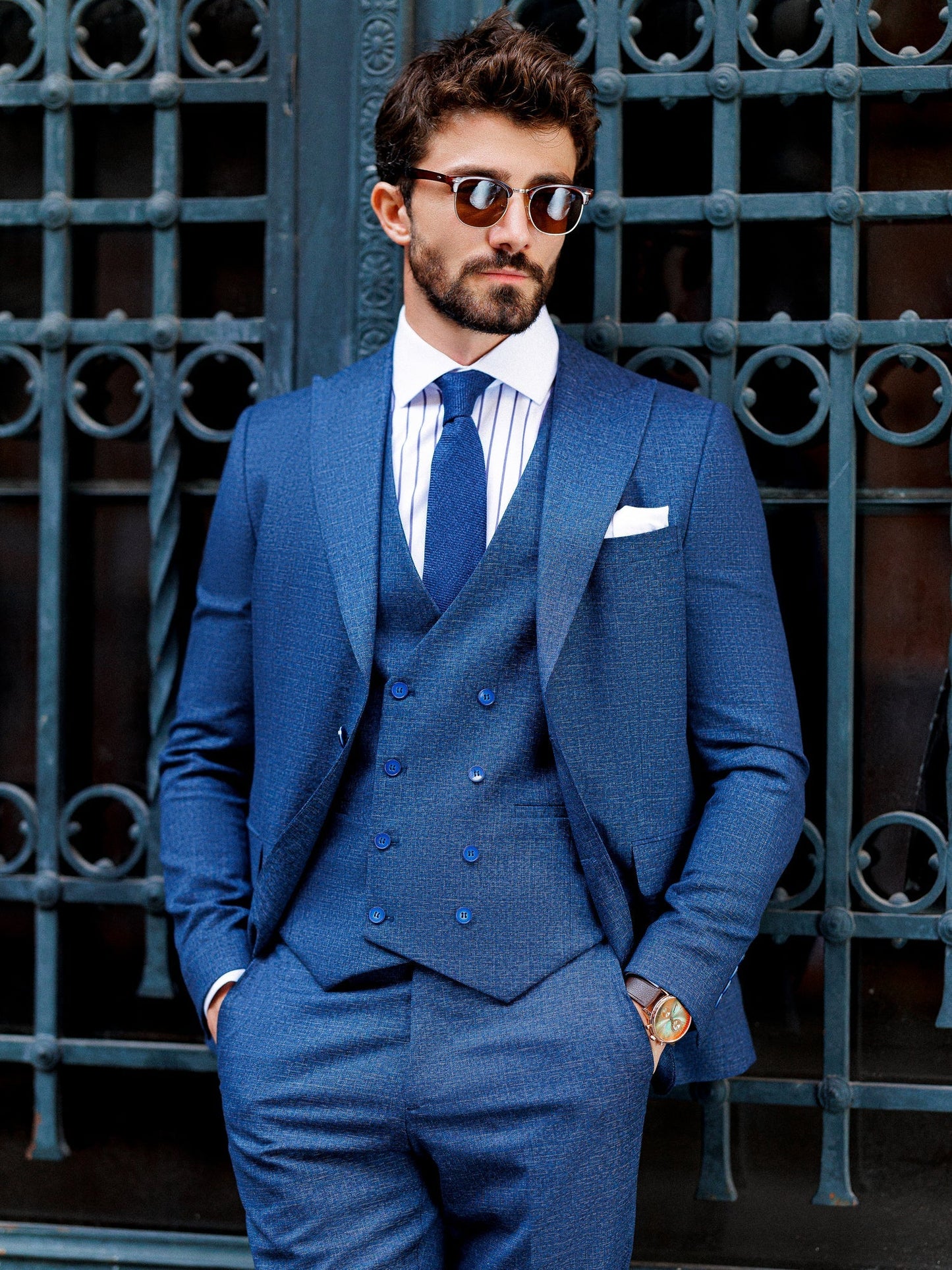 Navy Slim-Fit Suit 3-Piece VIOSSI