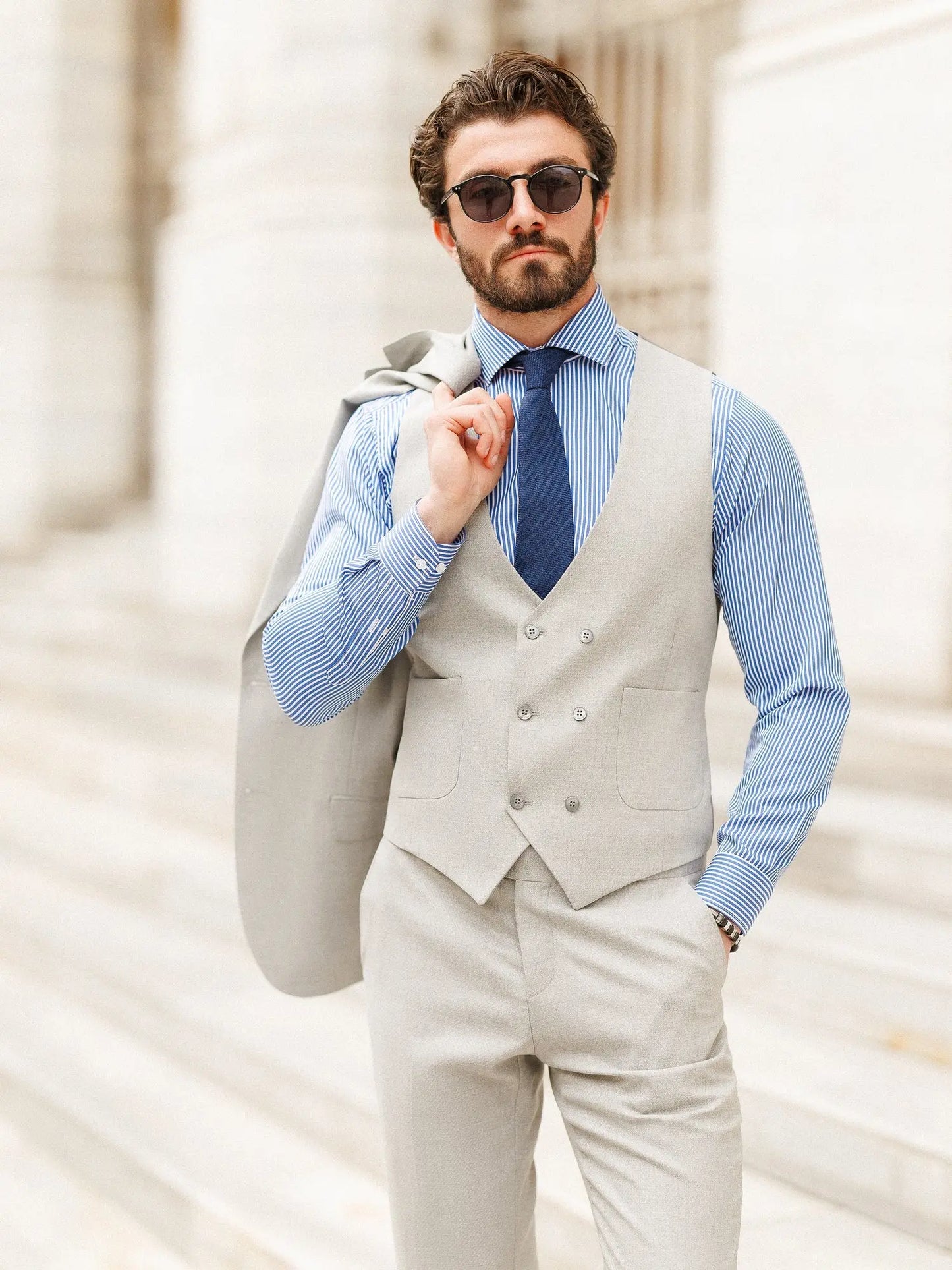 Grey Slim-Fit Suit 3-Piece VIOSSI