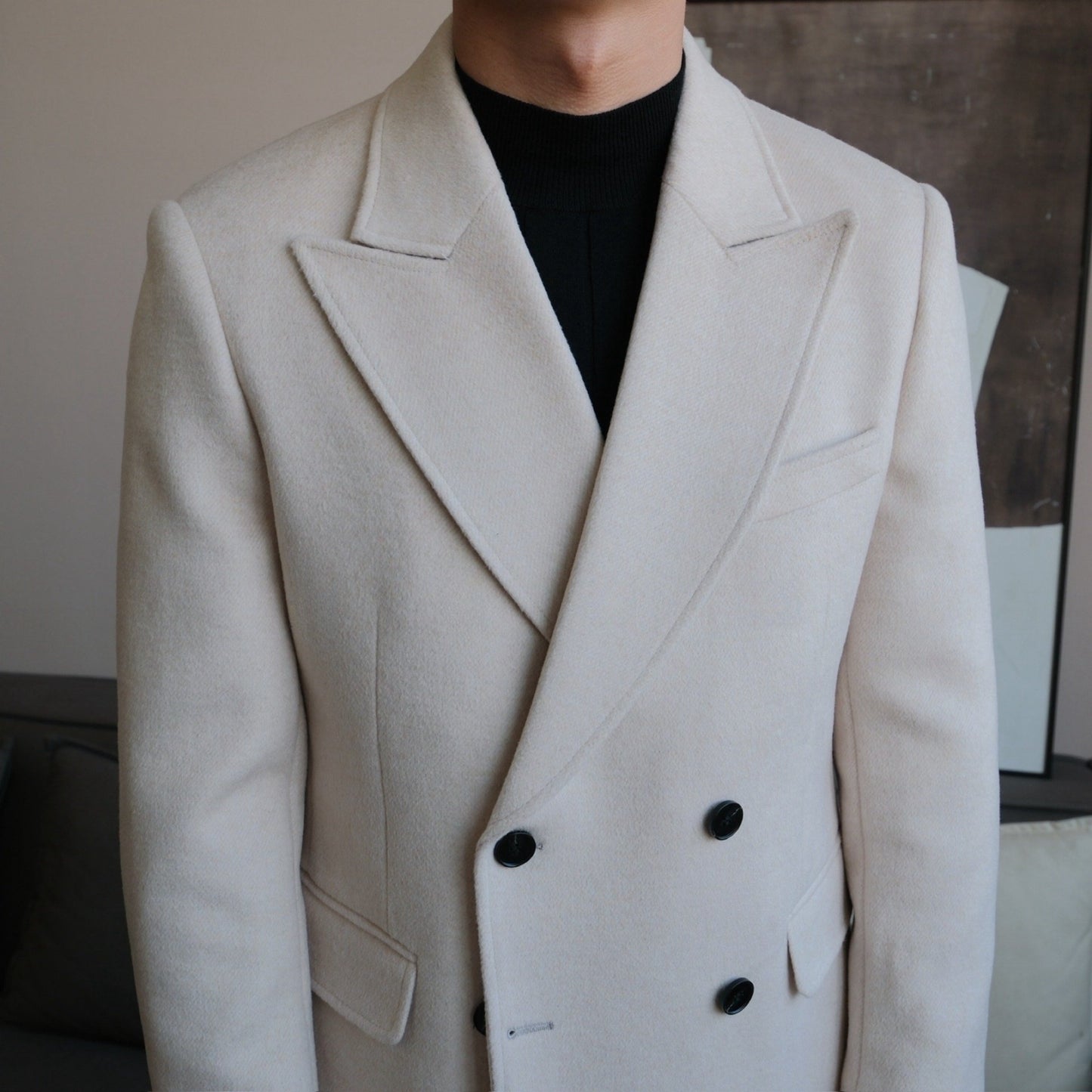 Chesterfield Wool Double-Breasted Overcoat - BRABION
