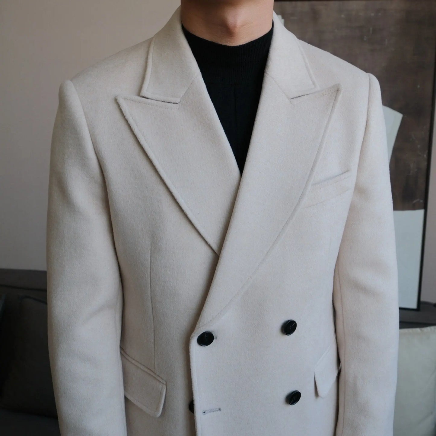 Chesterfield Wool Double-Breasted Overcoat - BRABION