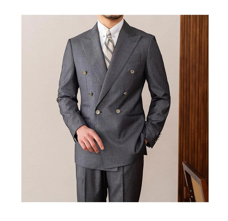 Gray Double-Breasted Veroza Suit brabion