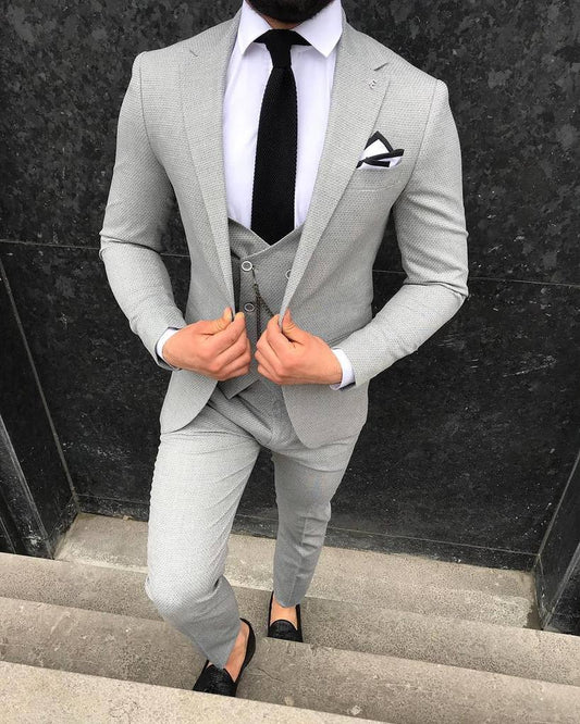 Hunter L-Gray Slim-Fit Suit
