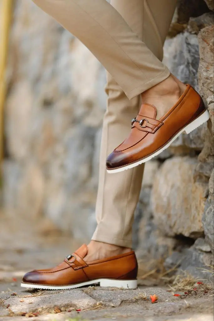 Empire Tan Bit Loafers - Elegant Leather Shoes for Every Occasion - BRABION