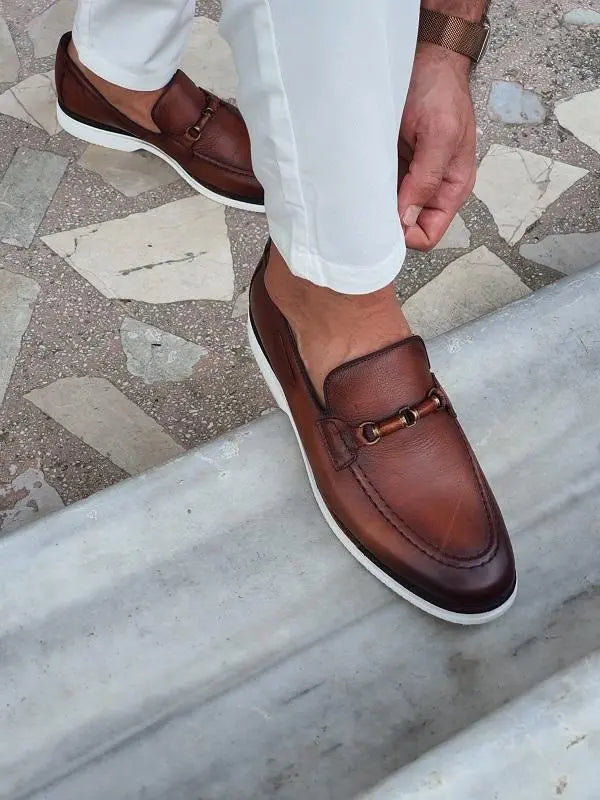 Forenzax Brown Bit Loafers - Elegant Leather Footwear for Every Occasion - BRABION