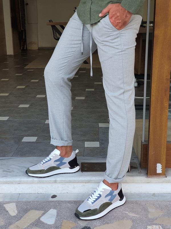 Bastoni Gray Slim Fit Linen Pants – Versatile Comfort for Every Occasion