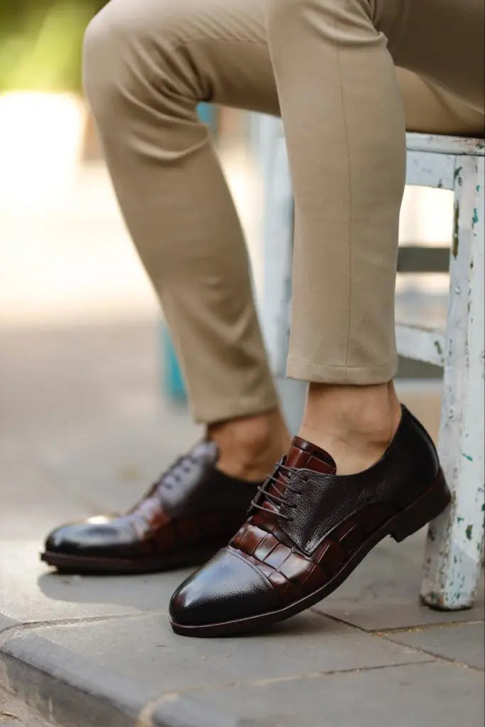 Lawson Brown Cap Toe Derby Shoes - Premium Leather for Formal & Smart-Casual Wear BRABION Lawson Brown Cap Toe Derby Shoes - Premium Leather for Formal & Smart-Casual Wear BRABION