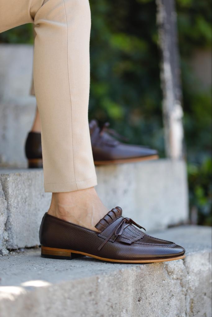 Lawson Brown Kilt Loafers - Elegant Leather Footwear for Any Occasion