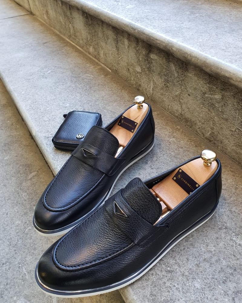 Bellingham Black Buckle Loafer