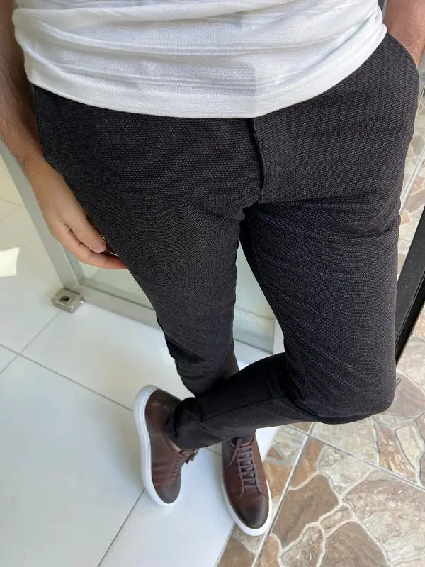 Rockford Black Slim Fit Cotton Pants - BRABION