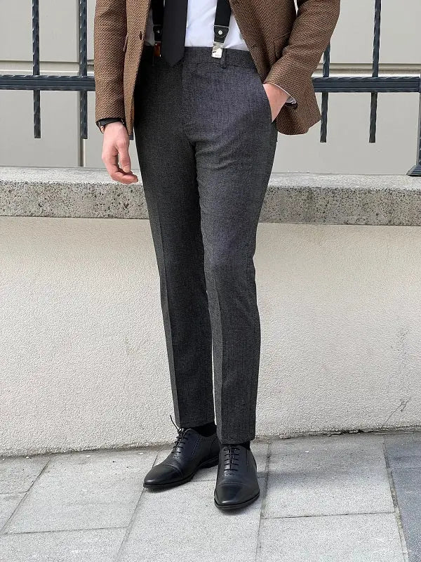 Rockford Dark Gray Slim Fit Cotton Pants: Ultimate Versatility for Any Occasion - BRABION