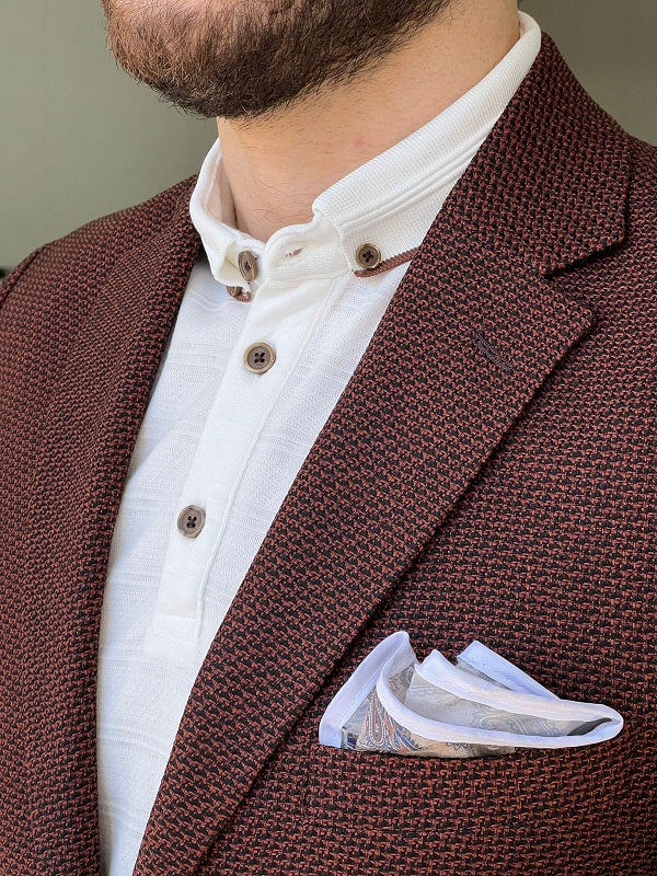 Rockford Brown Slim Fit Notch Lapel Blazer - Stylish Versatility for Every Occasion