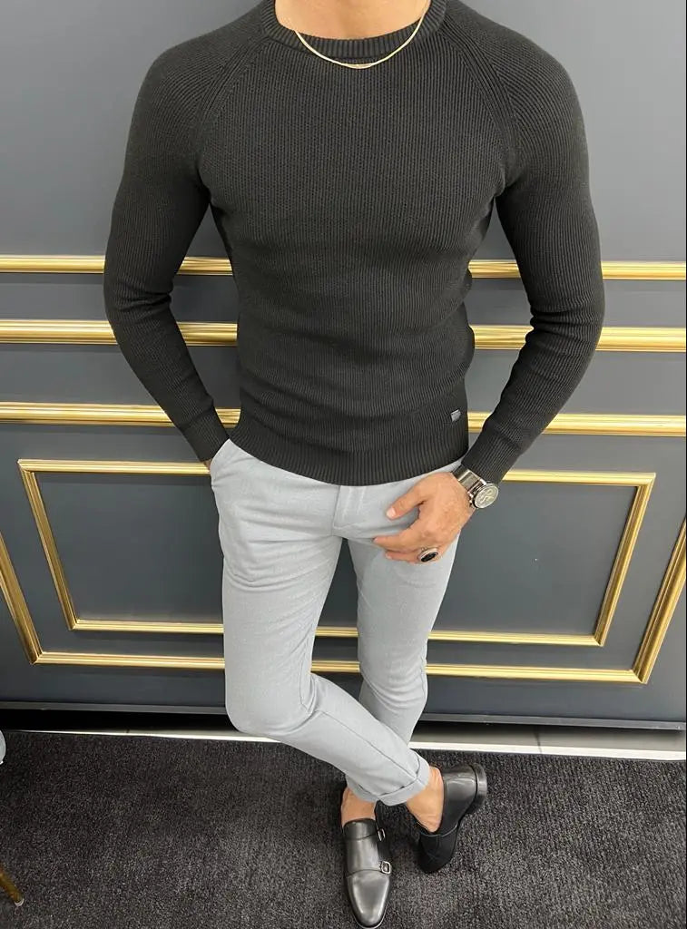 Lawson Black Slim Fit Crewneck Sweater - BRABION