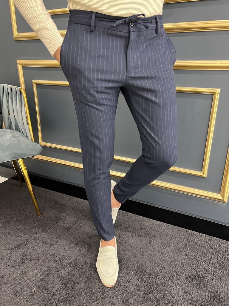 wool stripe pants