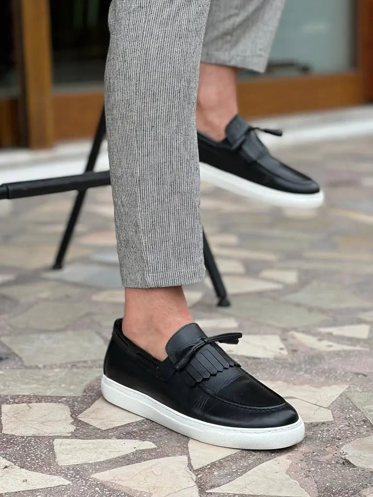 Tampa Black Kiltie Loafers for the Modern Gentleman - BRABION