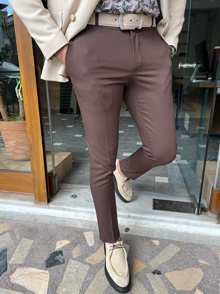 Tampa Dark Brown Slim Fit Pants