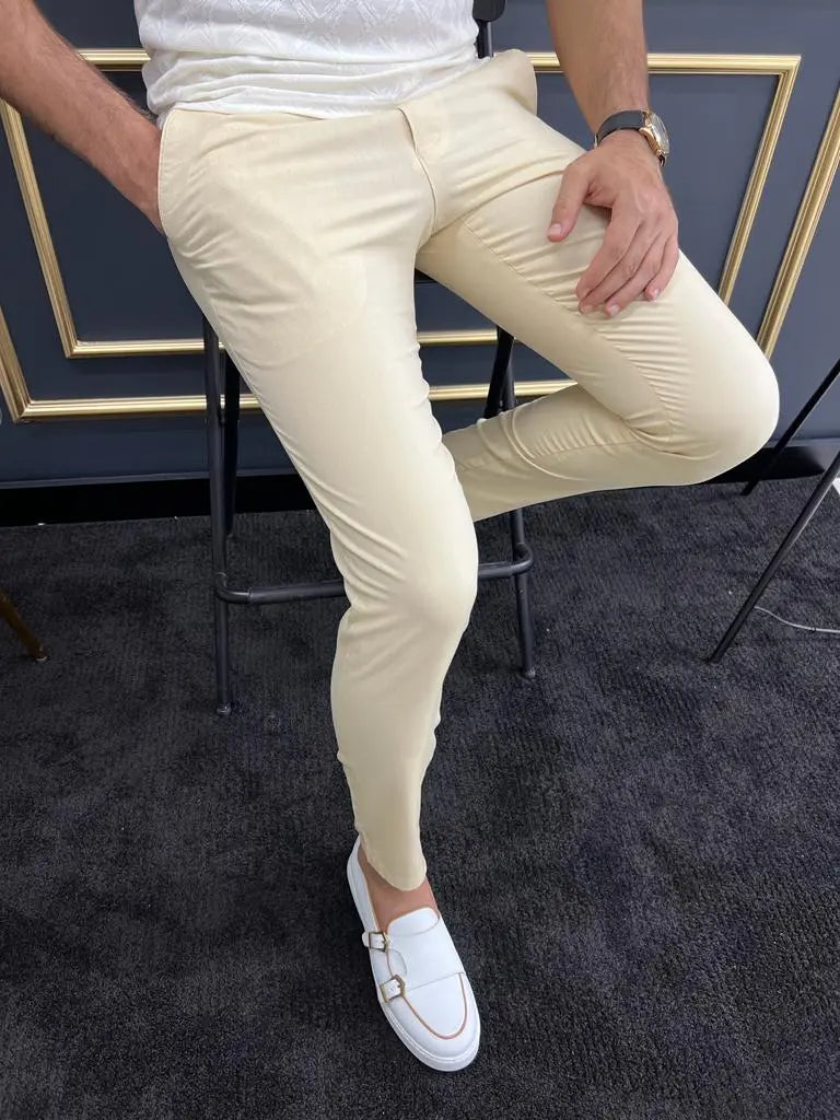 Tampa Yellow Slim Fit Cotton Pants - BRABION
