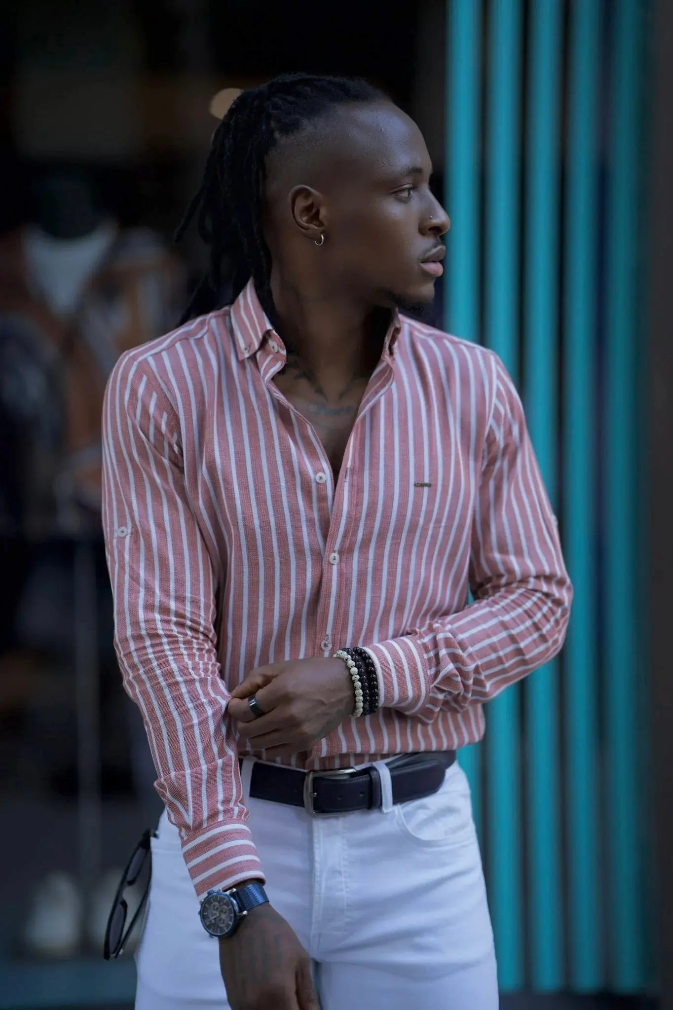 Brabion Milano Slim Fit Striped Camel Shirt - Versatile Elegance - BRABION