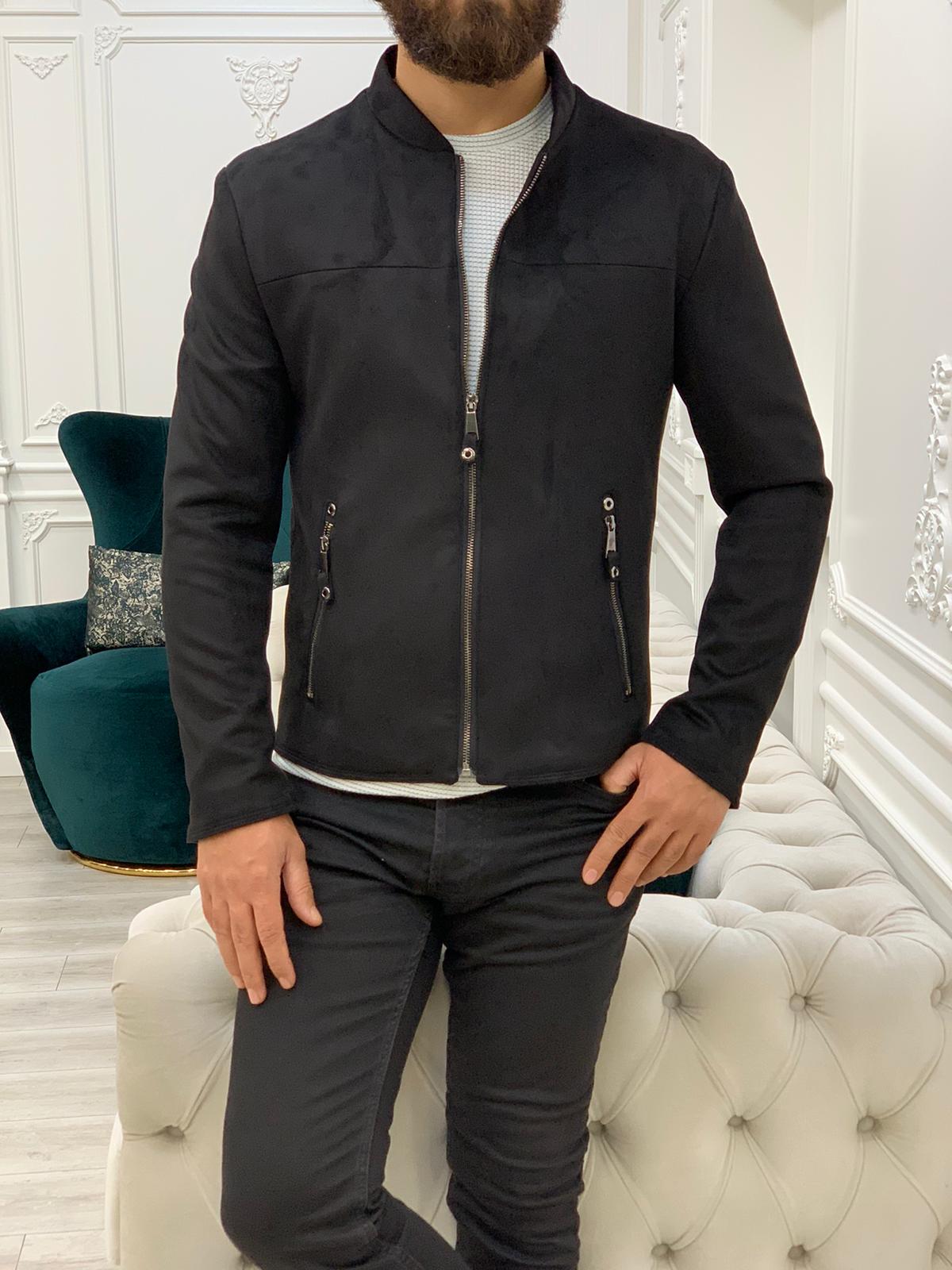 Bari Slim Fit Black Jacket