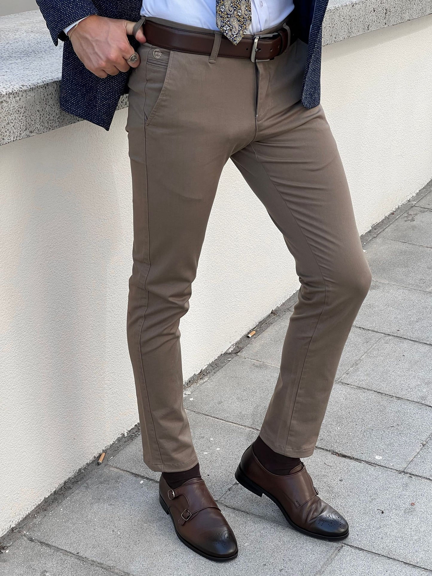Giorgio Slim Fit Cotton Mink Pants - Versatile Elegance for Every Occasion