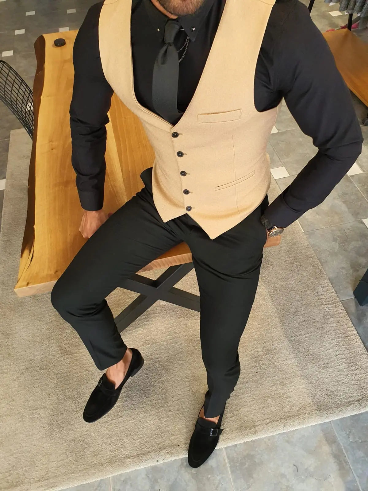 Edmond Beige Slim Fit Blazer - Versatile Elegance for Any Occasion - BRABION