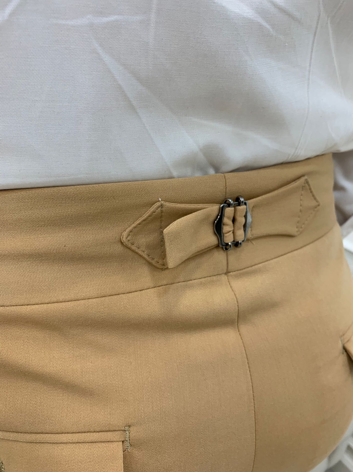 Tan Buckled Canvas Trousers for Every Occasion
