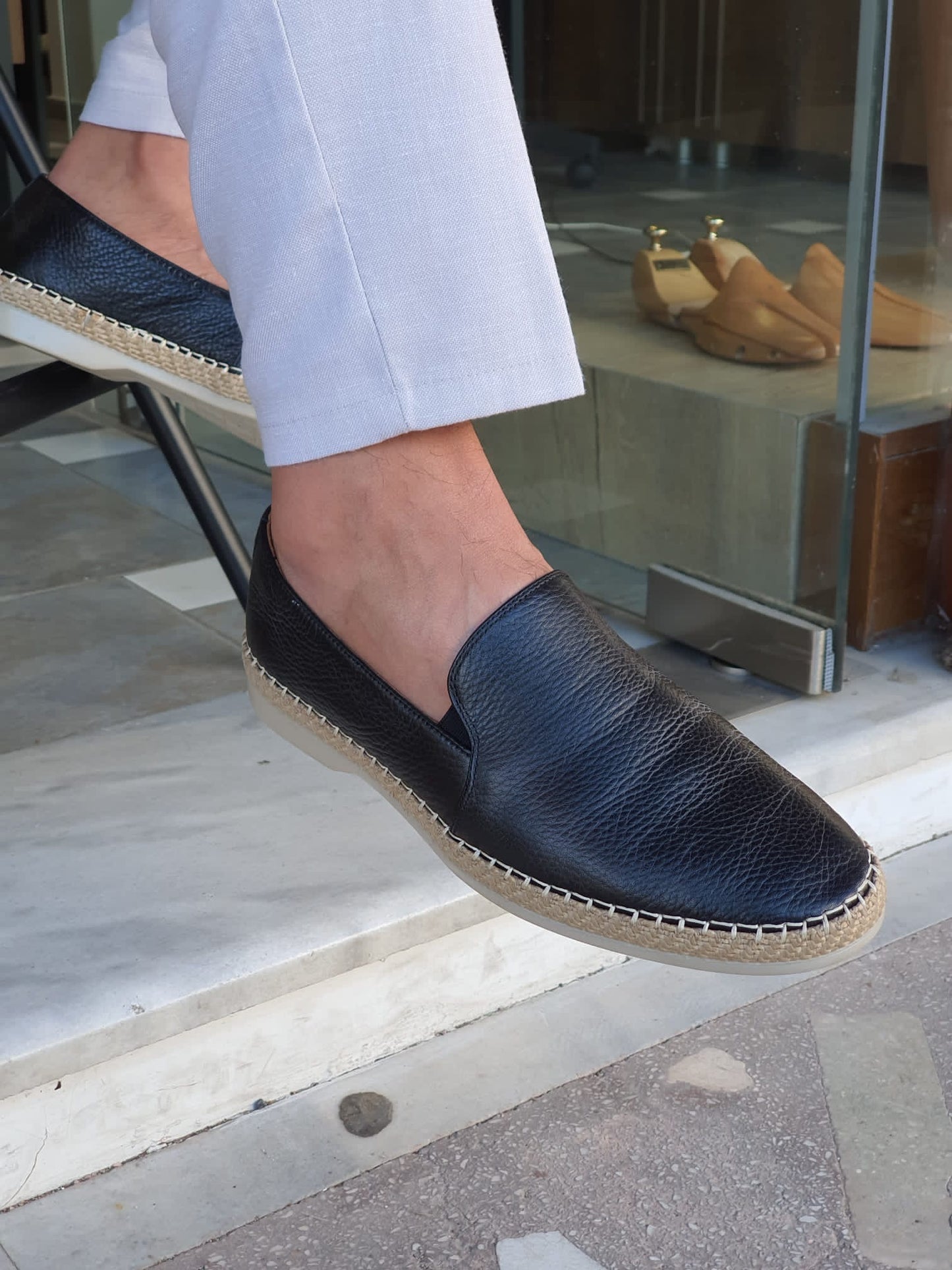Stefano Black Slip-On Loafers - Elegant Leather Footwear
