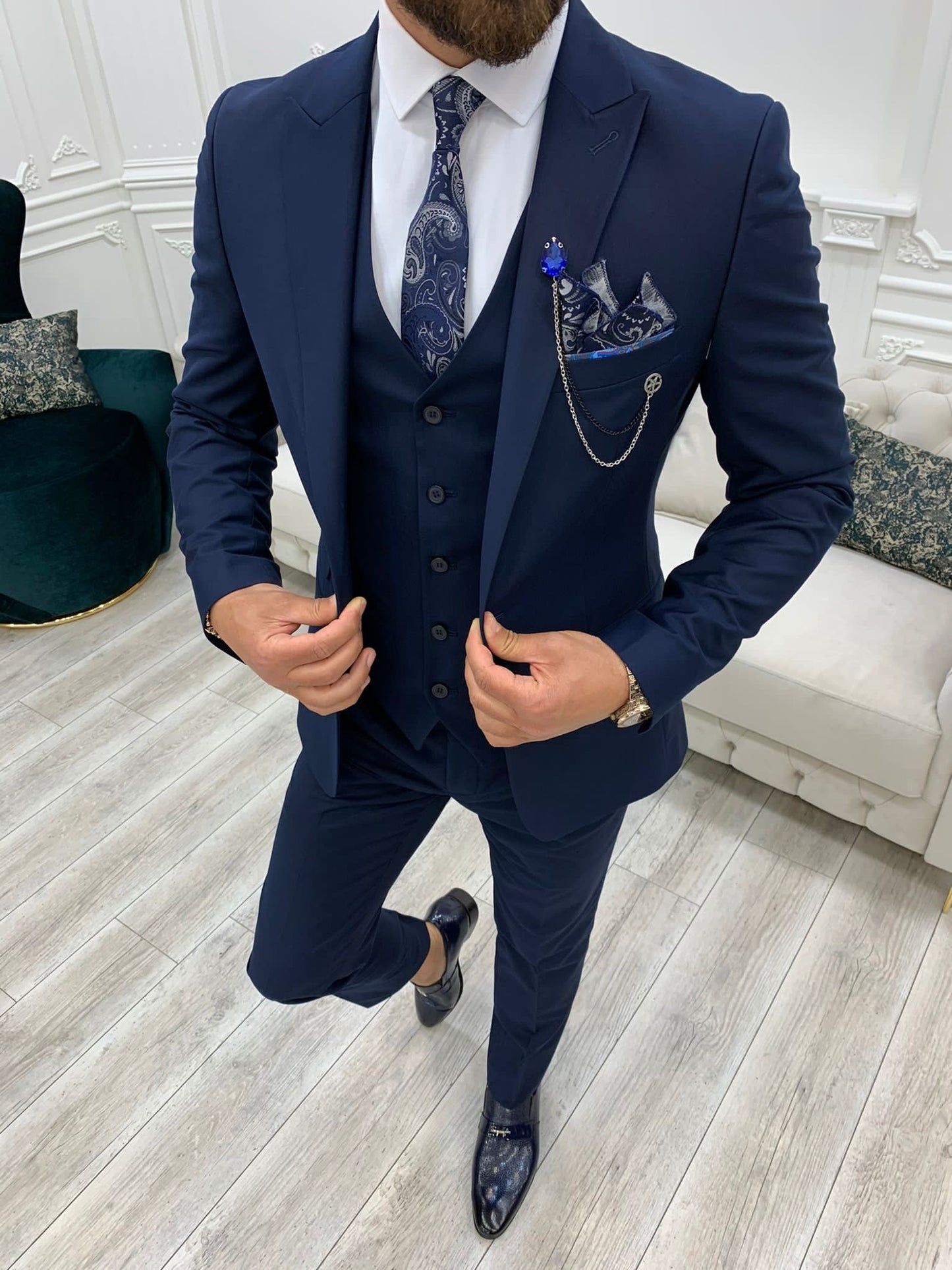 Lance Blue Slim Fit Suit - Elevate Your Wardrobe