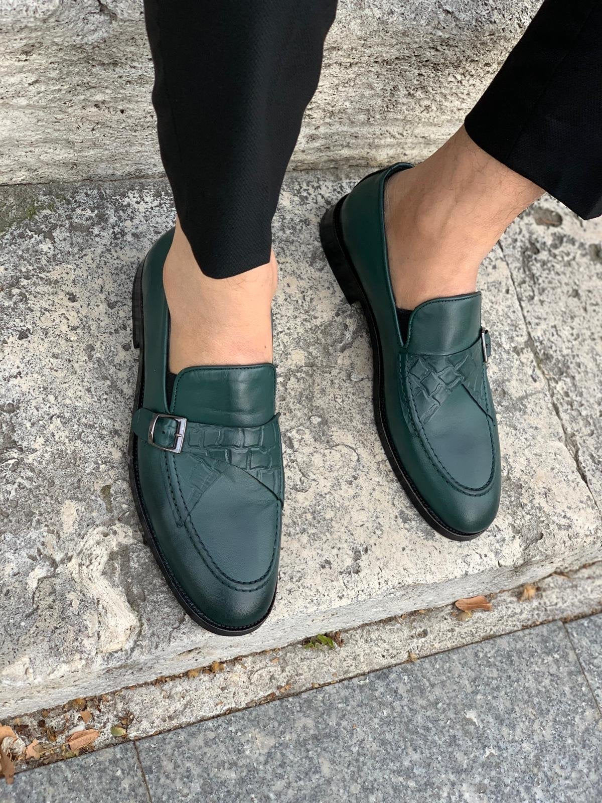 Stanoss Green Buckle Shoes