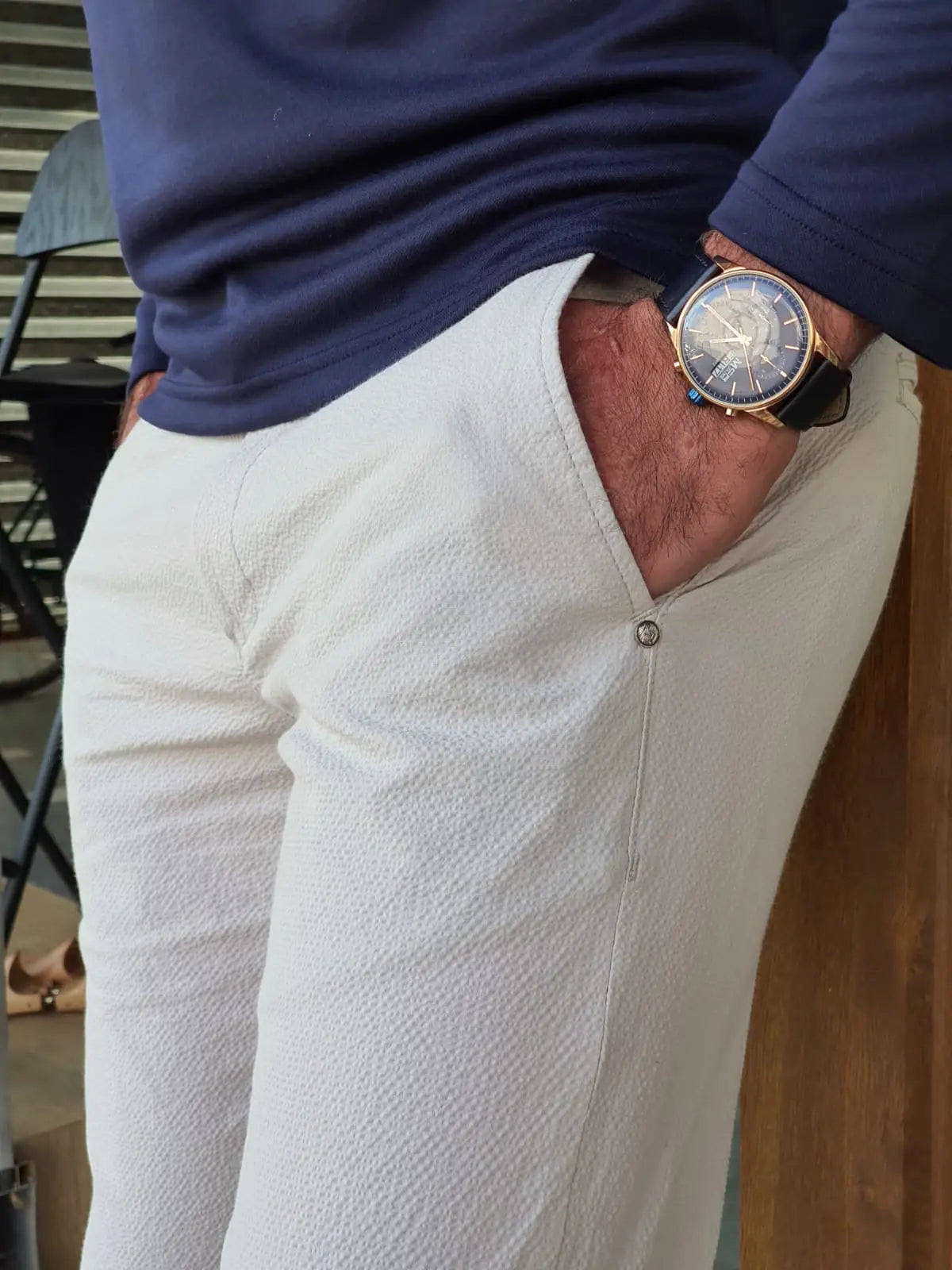 Montreal White Slim Fit Cotton Pants for Ultimate Versatility - BRABION