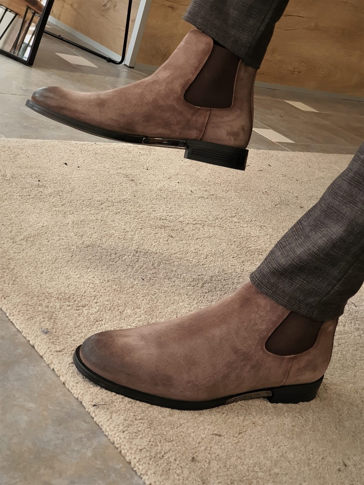 Torino Mink Suede Chelsea Boots