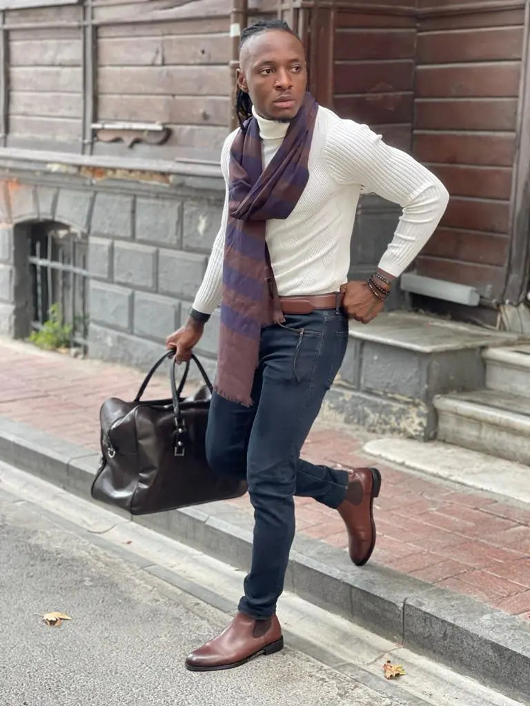 Vince White Slim Fit Turtleneck Sweater - BRABION