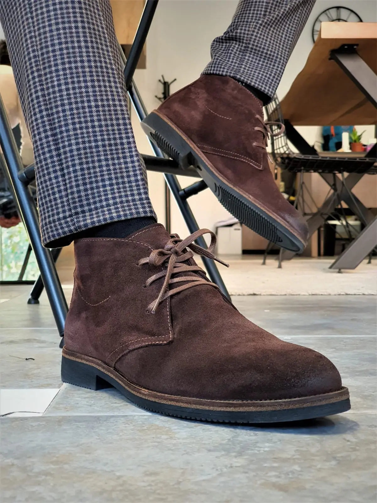Elegant Torino Brown Suede Chukka Boots for Men 11 US / 44 EU Elegant Torino Brown Suede Chukka Boots for Men 11 US / 44 EU
