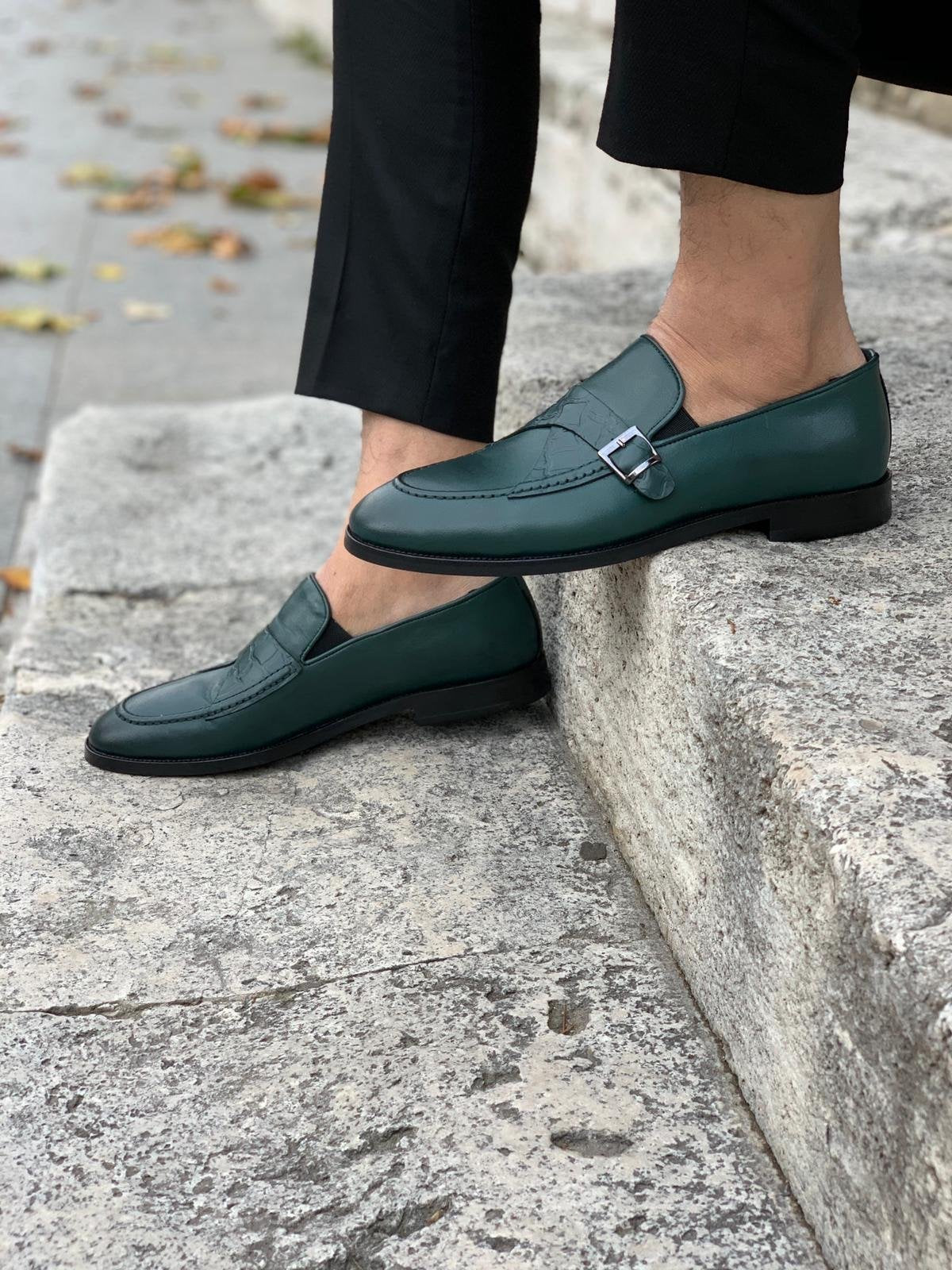 Stanoss Green Buckle Shoes