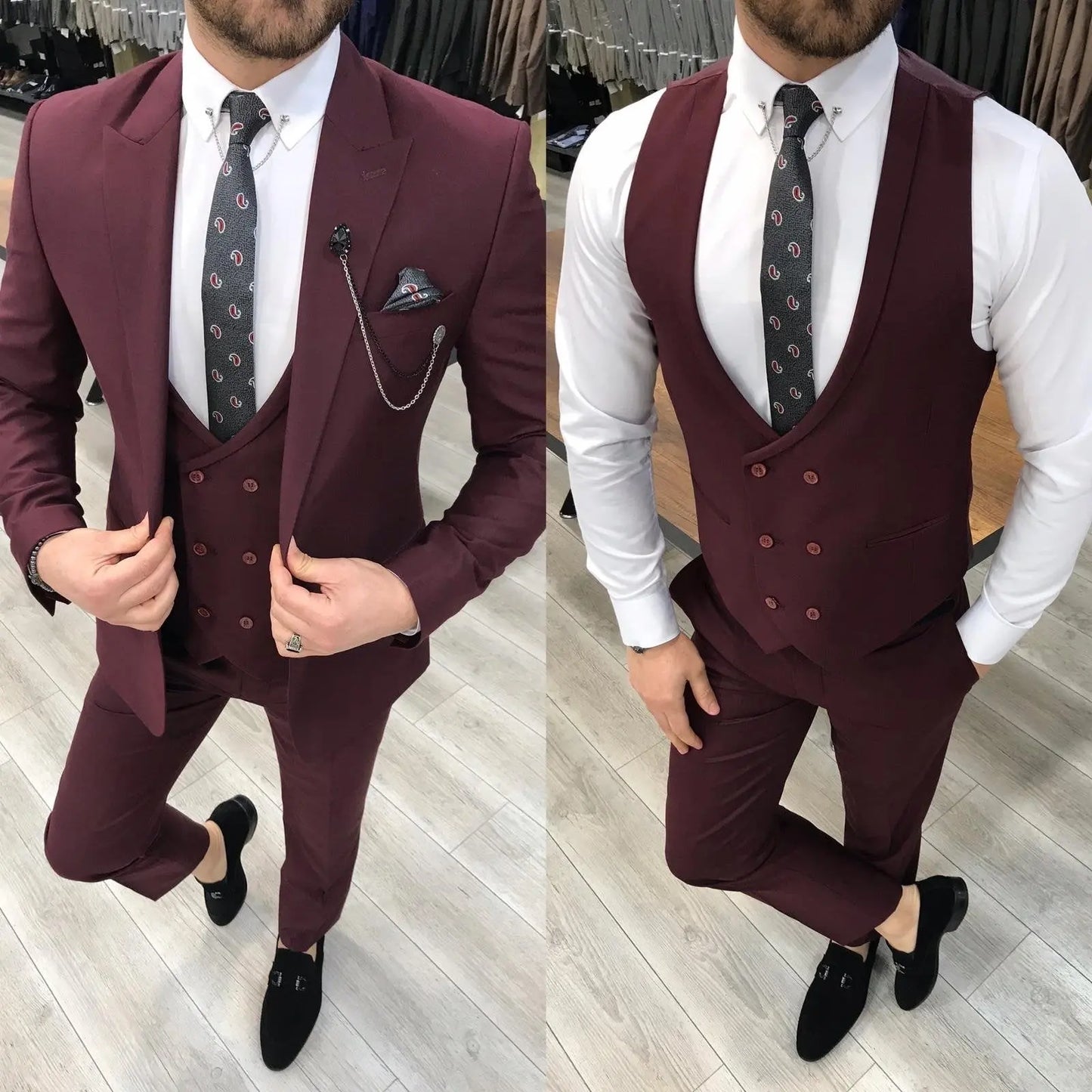 Louis Slim Fit Burgundy Suit - A Versatile Choice for Every Occasion BOJONI