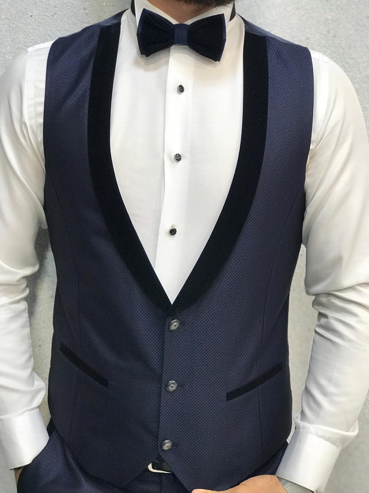 Lazio Navy Blue Slim-Fit Tuxedo