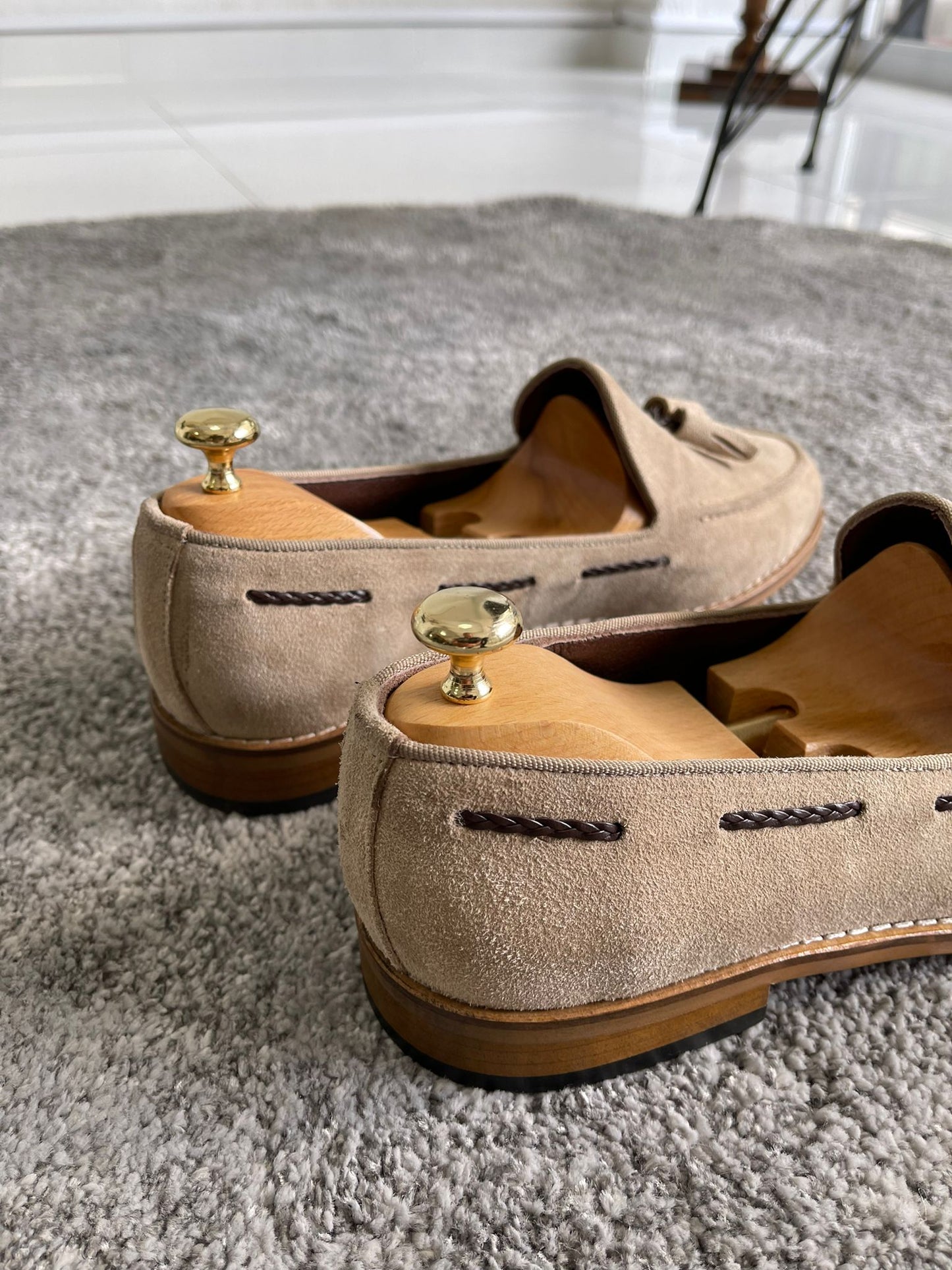 Remy Beige Suede Tassel Loafers
