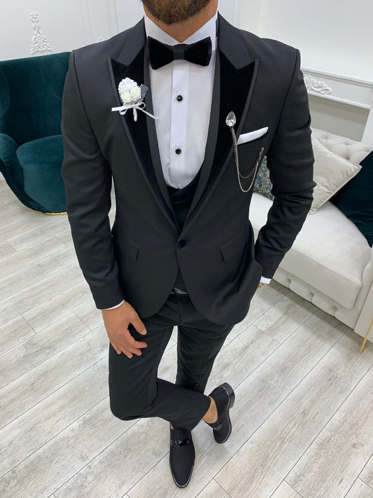 Wilson Black Velvet Shawl Lapel Tuxedo: The Ultimate Formalwear Statement