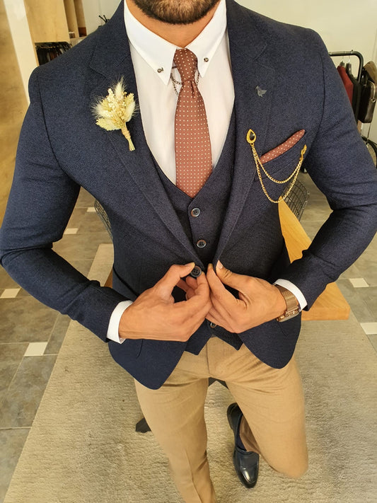 Torino Navy Blue Slim Fit Suit - Elegance Redefined