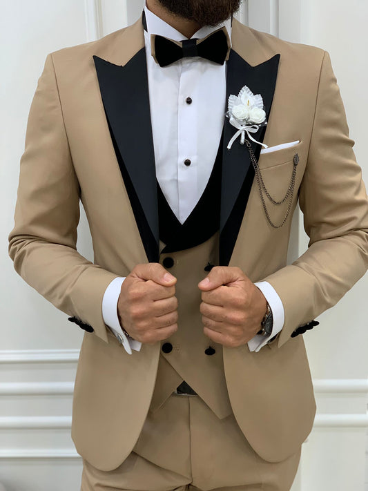 Mark Golden Slim Fit Velvet Peak Lapel Tuxedo