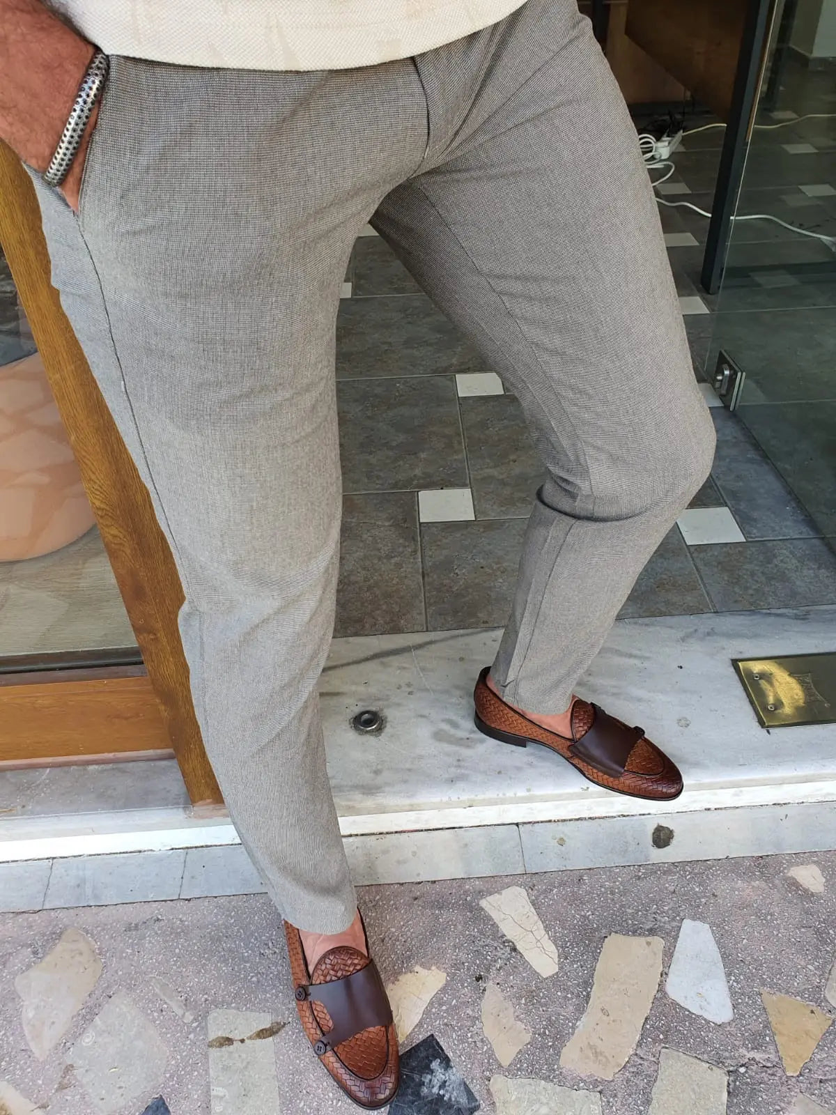 Bristol Light Brown Slim Fit Cotton Pants for Every Occasion - BRABION