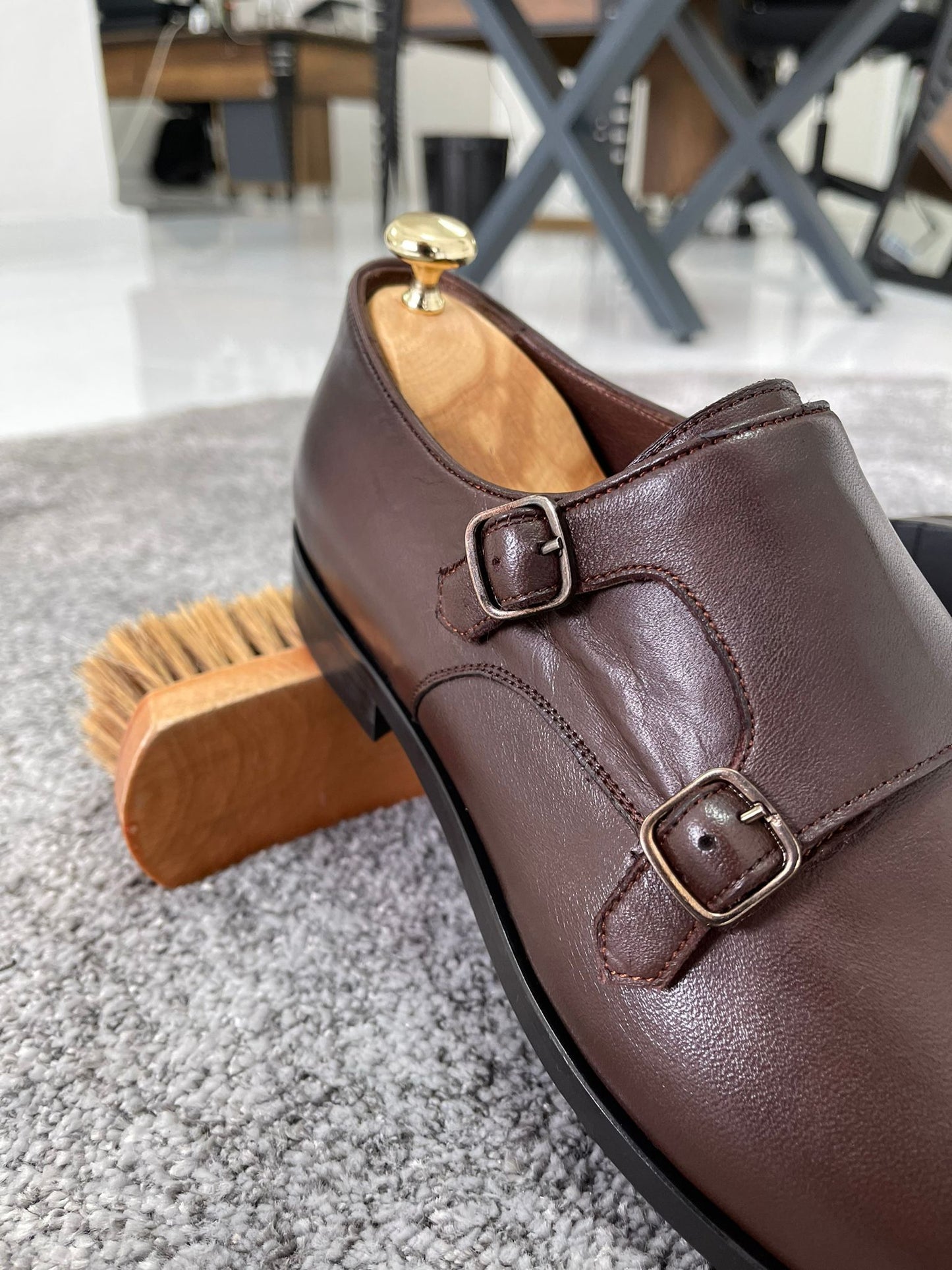Remy Brown Double Monk Straps - Elegant Leather Shoes for Every Occasion