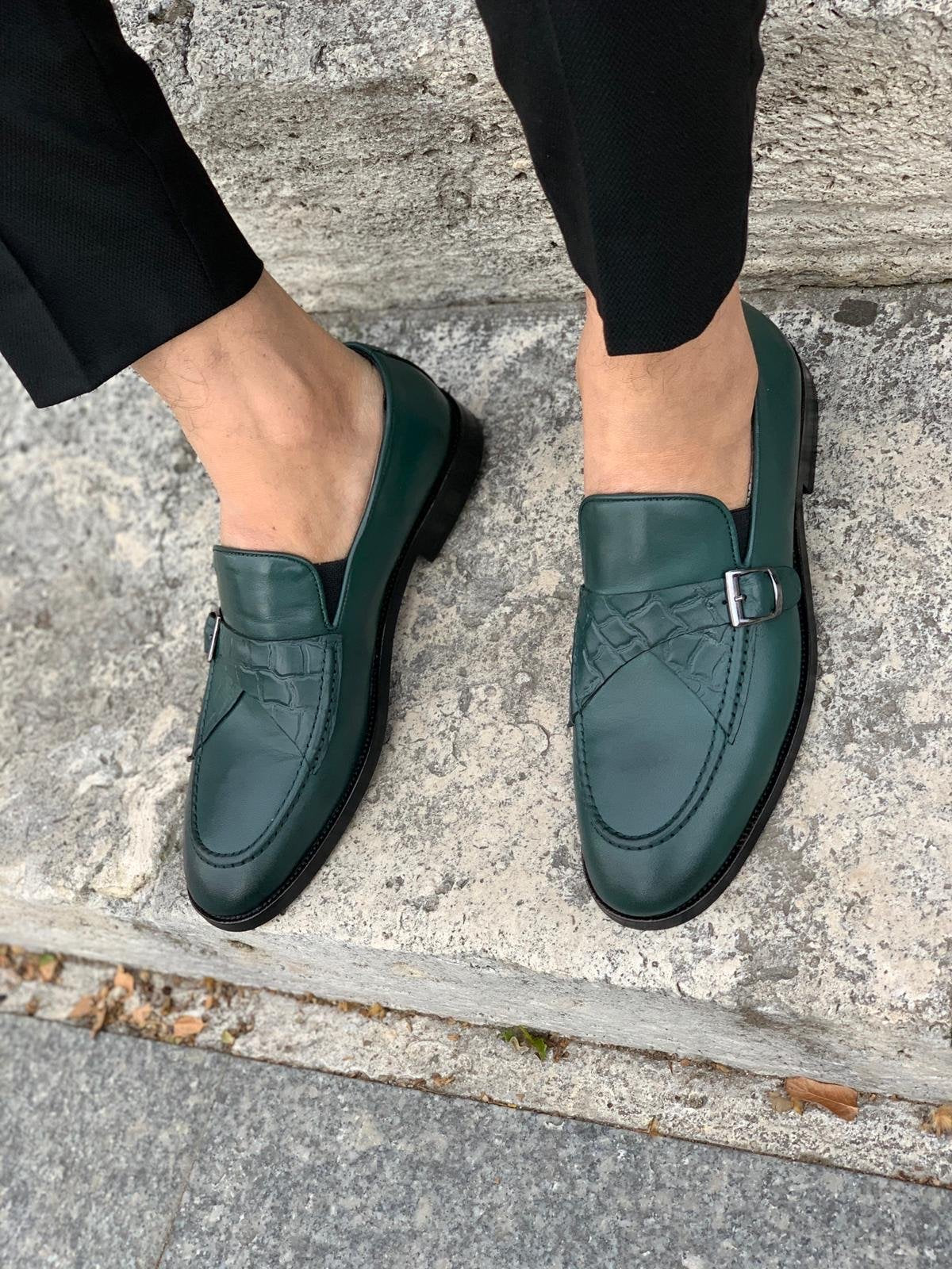 Stanoss Green Buckle Shoes