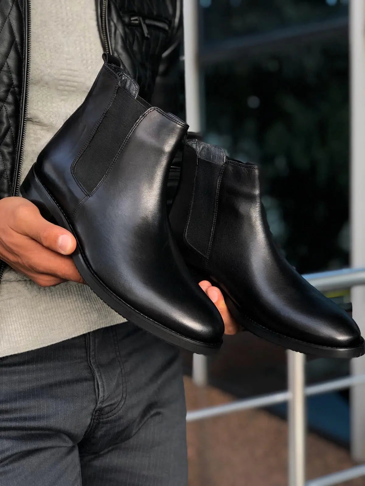 Aqua Black Chelsea Boots - BRABION