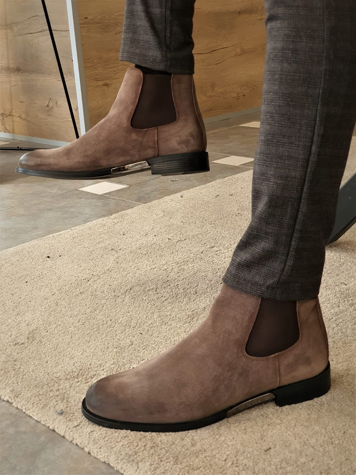 Torino Mink Suede Chelsea Boots