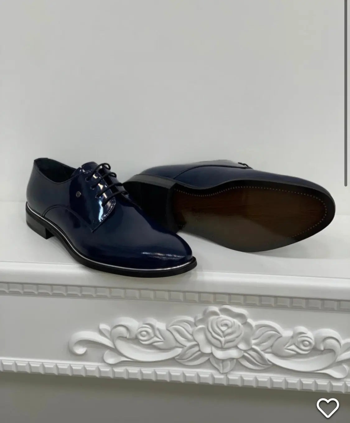 Berton Navy Blue Leather Dress Shoes for Men - Elegant & Versatile BRABION Berton Navy Blue Leather Dress Shoes for Men - Elegant & Versatile BRABION