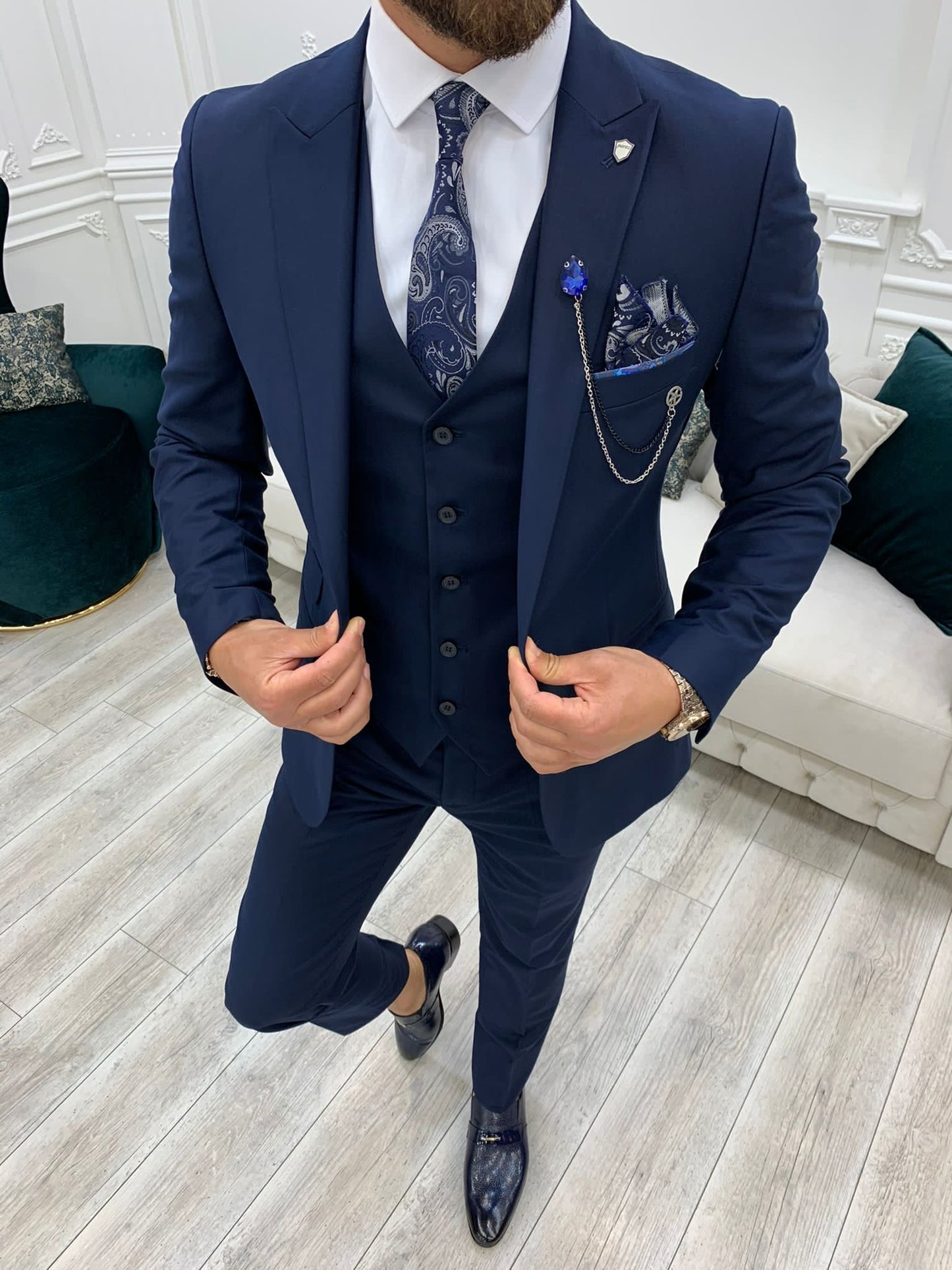 Lance Blue Slim Fit Suit - Elevate Your Wardrobe