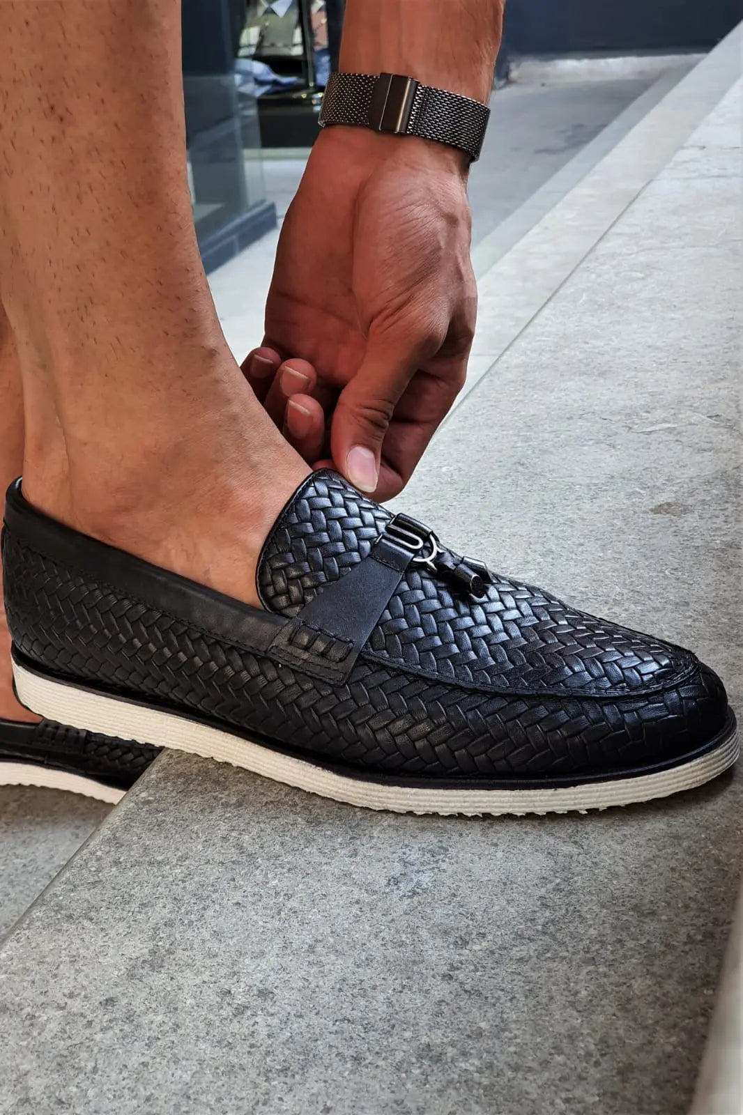 Stefano Black Leather Shoes - Elegant Versatility for Every Occasion - BRABION
