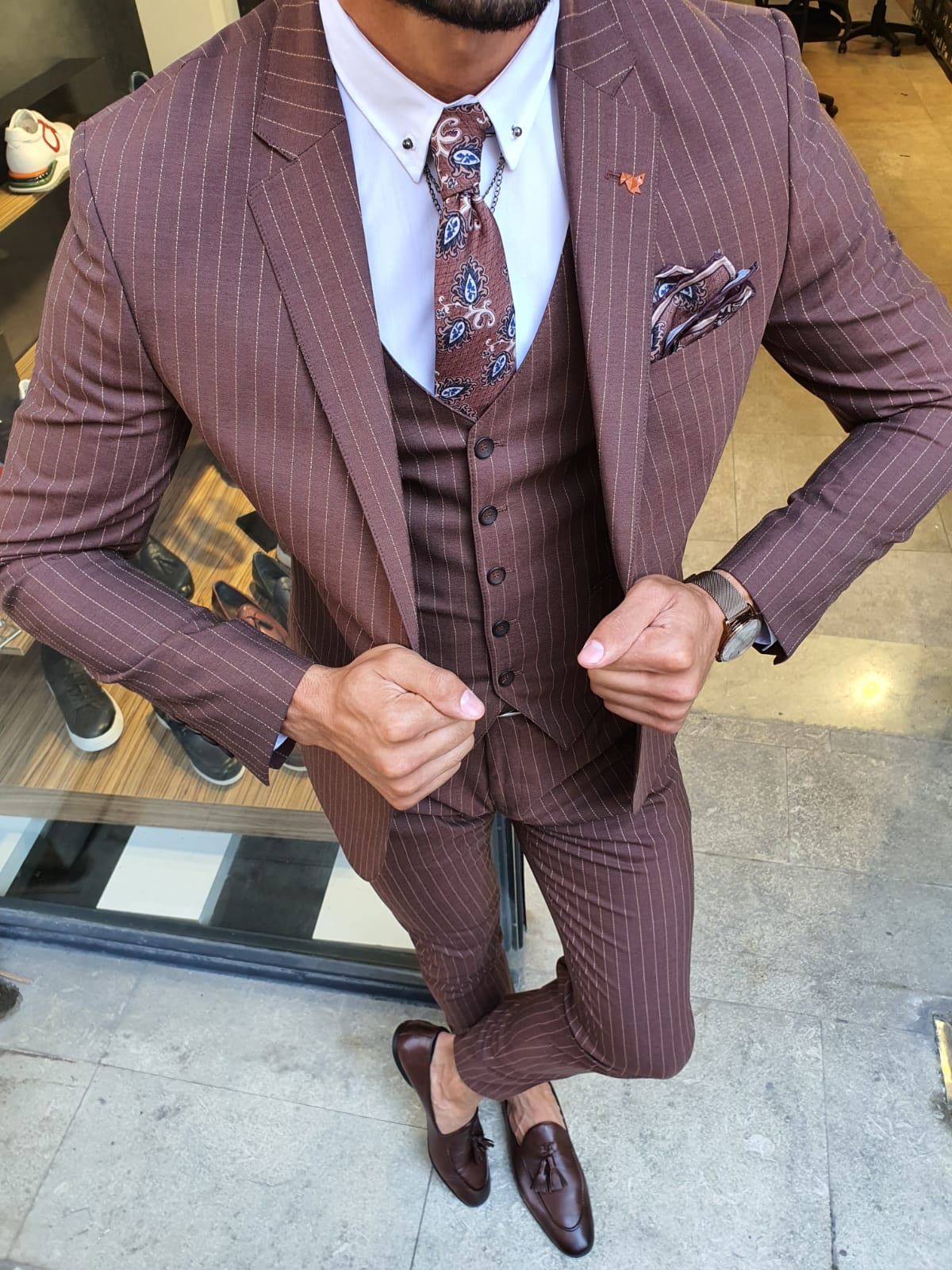 Vinny Camel Skinny Tie