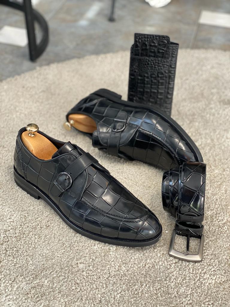 Louise Black Buckle Loafers - Elegant Leather Shoes for Every Occasion